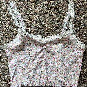Garage Pink and White Smocked Camisole Top